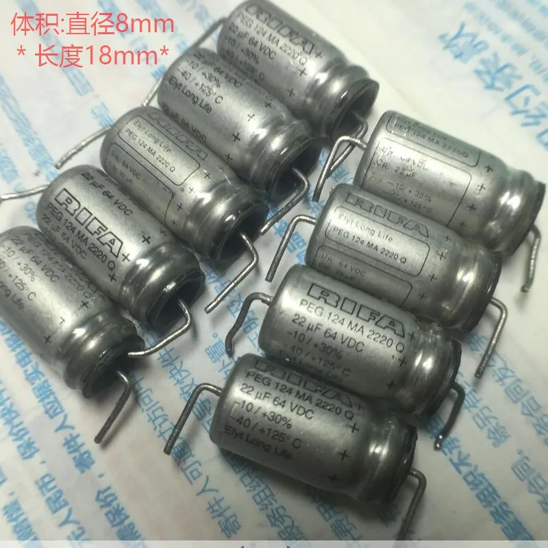 20個入り　スウェーデン製-rifa-peg124-22uf-64v-dc-hifi-電解コンデンサ、中古部品