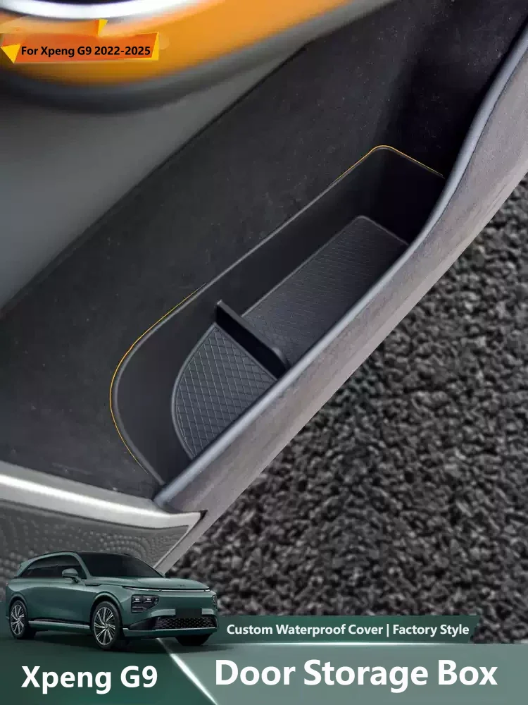 For Xpeng G9 2022-2025 Car Door Side Storage Box Car Accessories TPE Front Gate Slot Anti Dirty Storage Organizer Tray