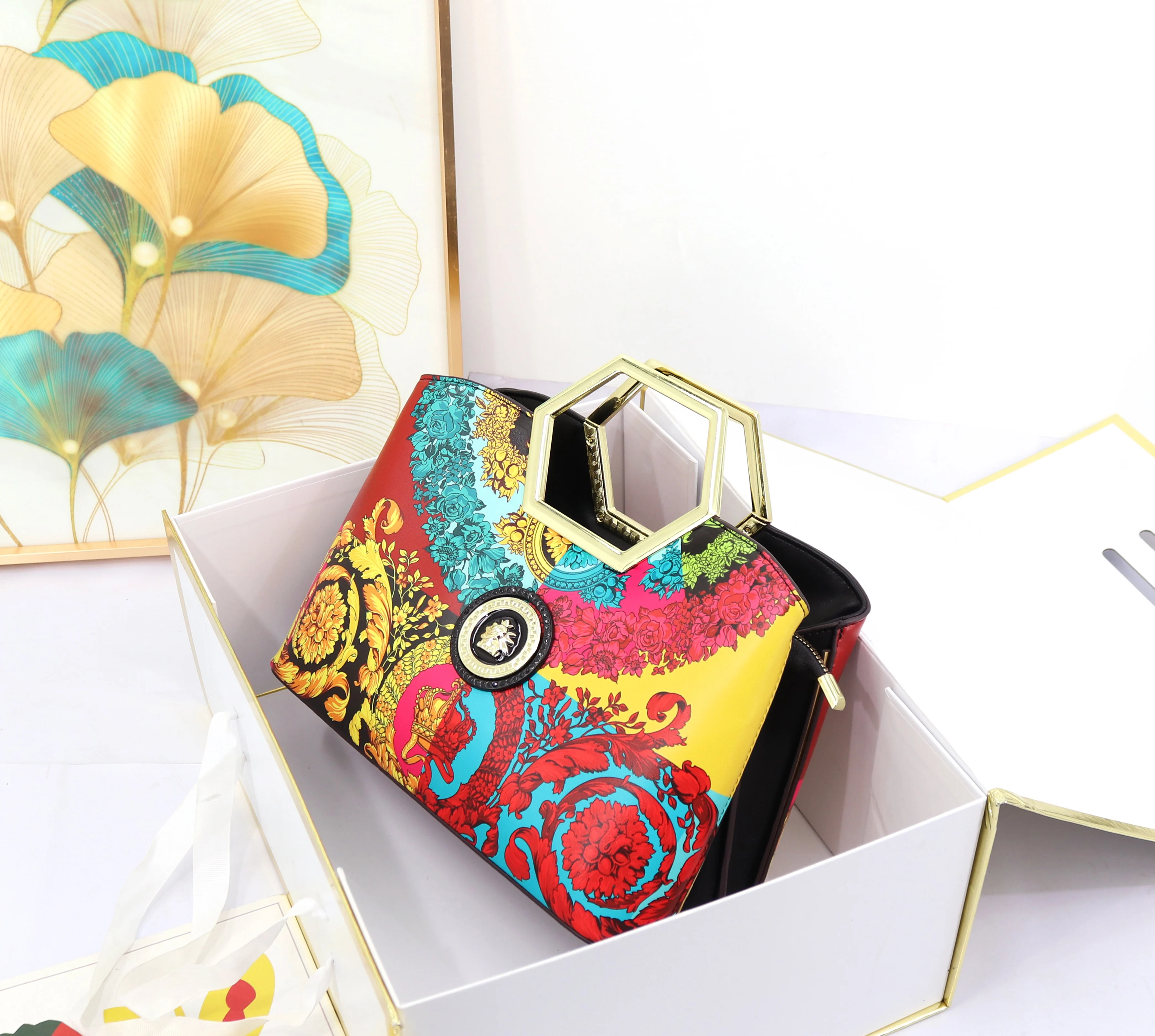 Ladysky Fashion Handbag for Women Special Handle Ladies Shoulder Bag Printing Female Hand Bag Quality Factory Outlet  29 cm