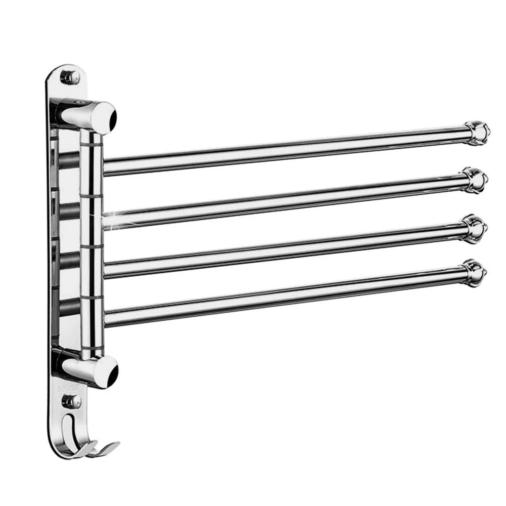 Stainless Steel Bathroom Swing Out Towel Bars Swivel Towel Rail Space Saving Wall Mounted Hand Towel Rack Holder for Bathroom