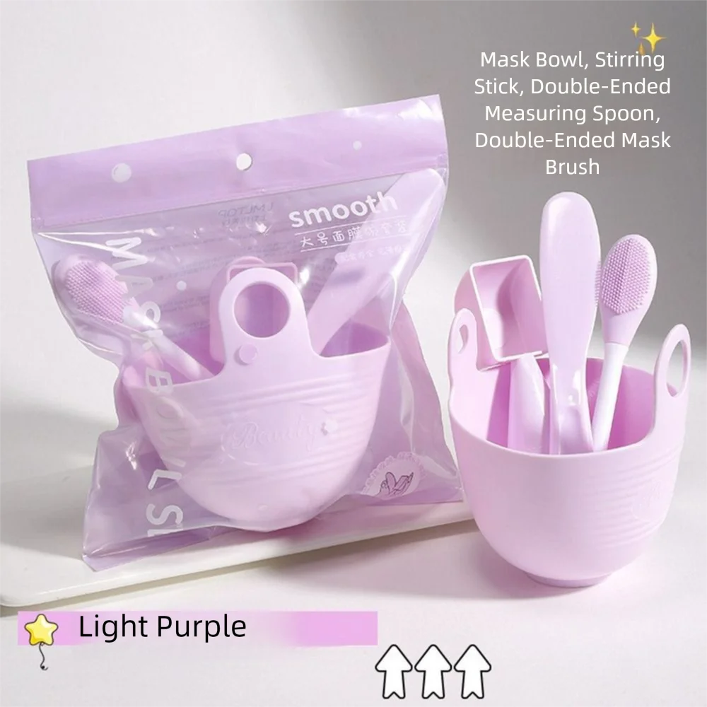 3/4 pezzi maschera per il viso in silicone ciotola di miscelazione set maschera morbida fai da te ciotola spazzole cura del viso kit di strumenti maschera facciale multifunzionale donna