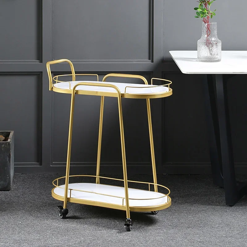 Makeup Metal Auxiliary Cart Trolley Drinks Manicure Beauty Aesthetic Furniture Golden Cleaning Rolling Barber Carro Auxiliar