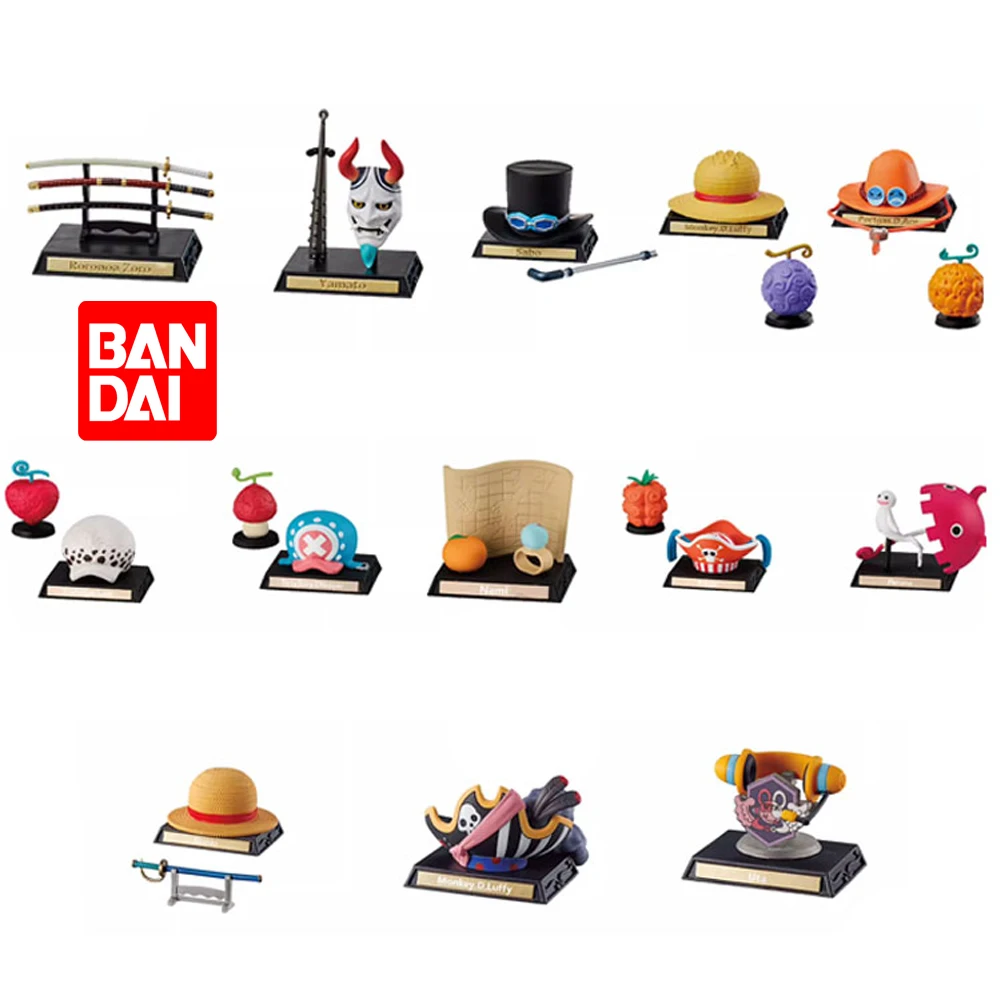 Bandai One Piece Monkey D Luffy Yamato Portgas D Ace Sabo Roronoa Zoro Hat Knife Devil Fruit Mini Prop Collection Ornament Gacha