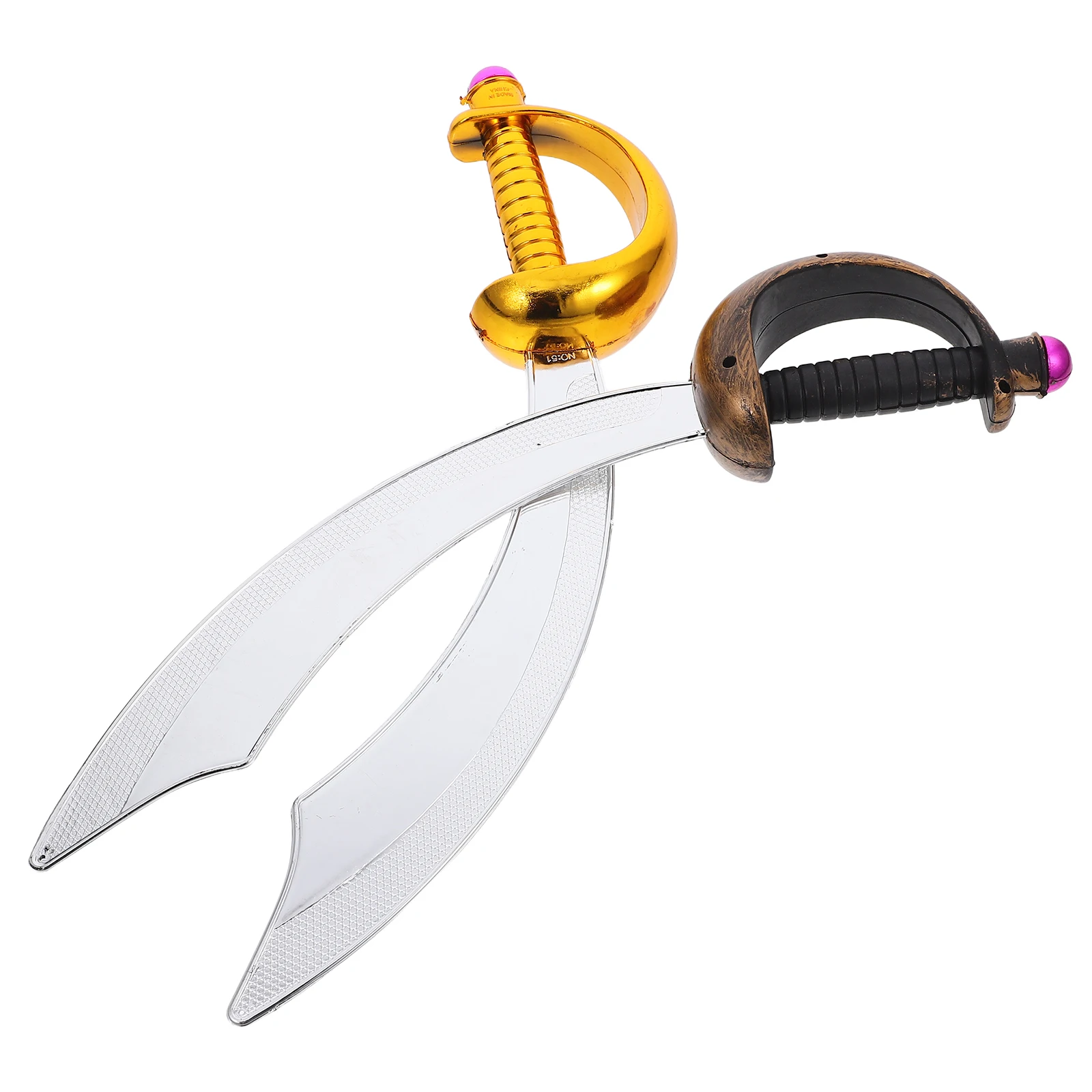 

2 шт., пиратский нож, игрушечный меч, пластиковый детский костюм, реквизит для выступлений, изогнутые детские игрушки, реквизит для косплея на Хэллоуин