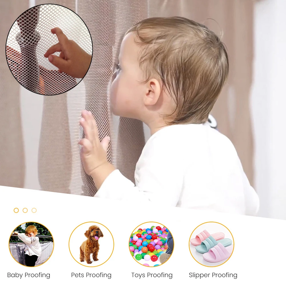 3Meter With Tying Ropes Stair Railing Security Toddler Kids Fence Children Protector Balcony Safety Mesh Banister Guard Net