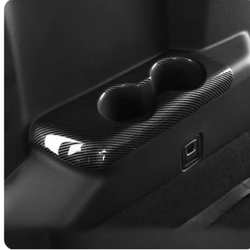 The Third Drain Cup Panel Frame Rear Armrest Box Water Cup Trim Fit For Toyota Highlander Kluger XU70 2021-2024 Hybrid