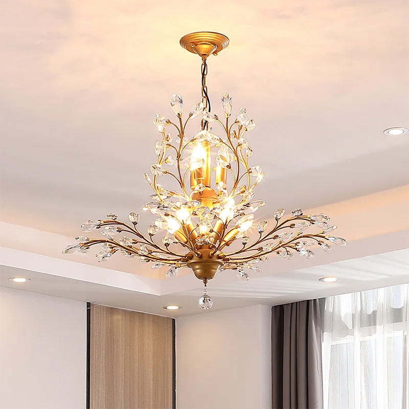 

Crystal Chandelier Lamps Modern Black Gold Luxury Ceiling Chandeliers For Living Dining Room Bedroom Home Lighting Pendant Lamp