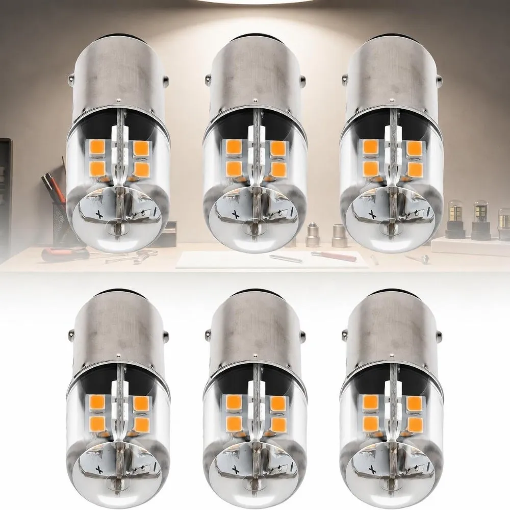 6 Pack Long Life BA15D LED Bulbs AC/DC12V 3W LED Light Bulb Dimmable Double Contact DC Bulbs Camper