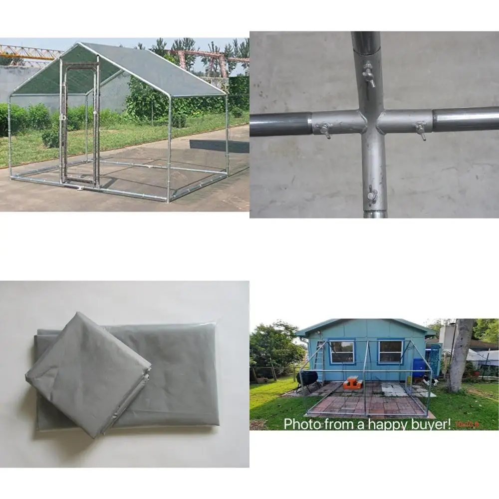 

Luxury Extra-Large Metal Chicken Coop with 7x10 ft Enclosure for Backyard Poultry Housing