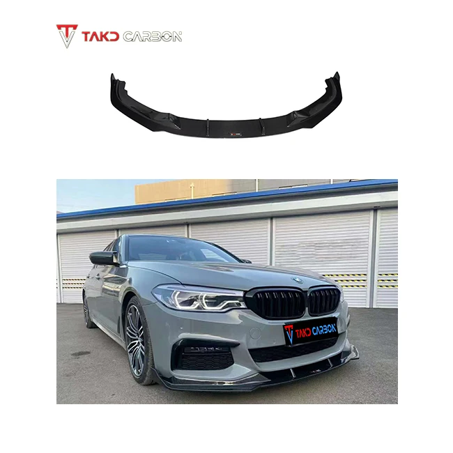 

TAKD Real Universal Rear Spoilers Dry Carbon Fiber Front Bumper Lip Diffuser for bmws 5 Series G30 2018-2020