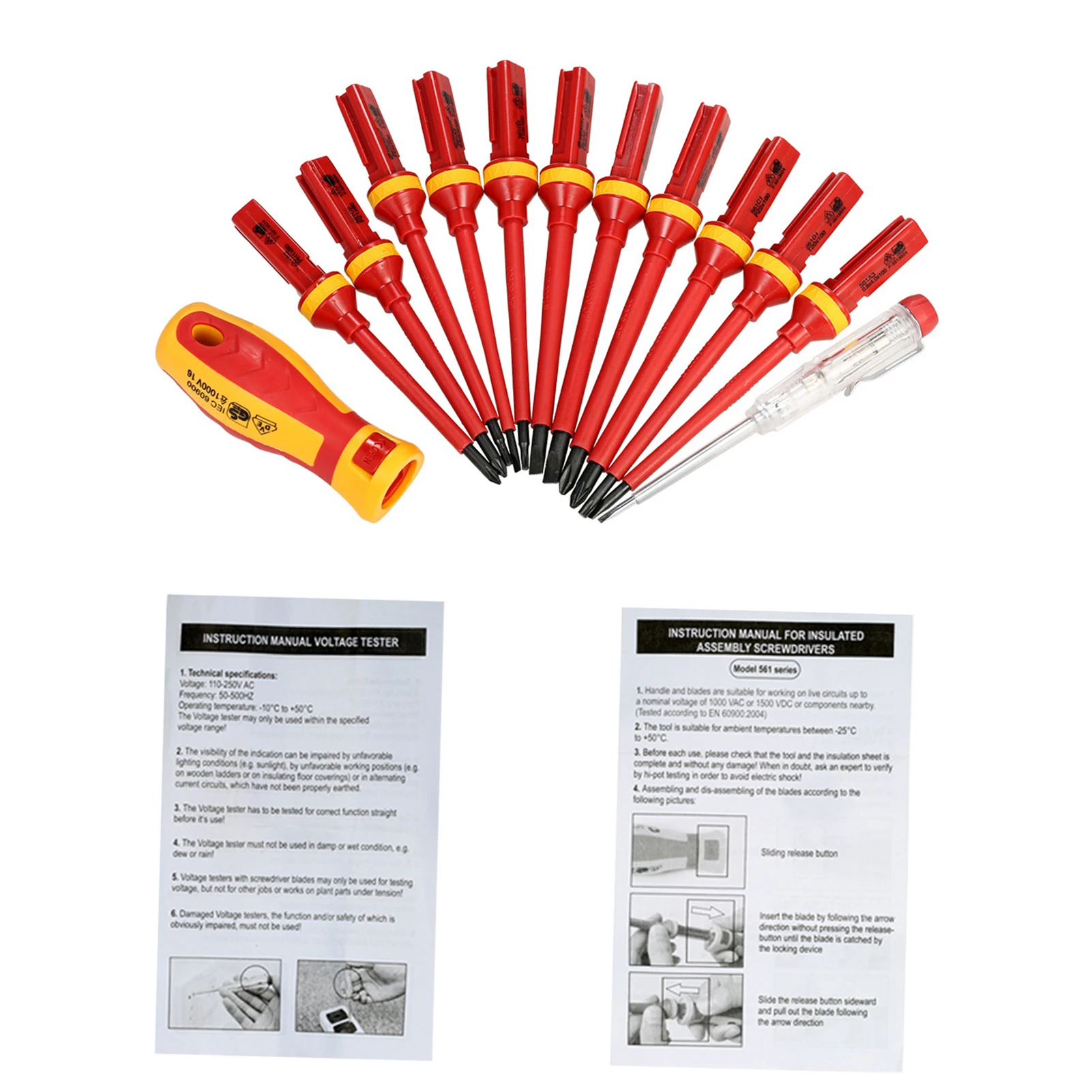 Set di cacciaviti elettrici Punte magnetiche resistenti isolate Strumenti di riparazione manuale per