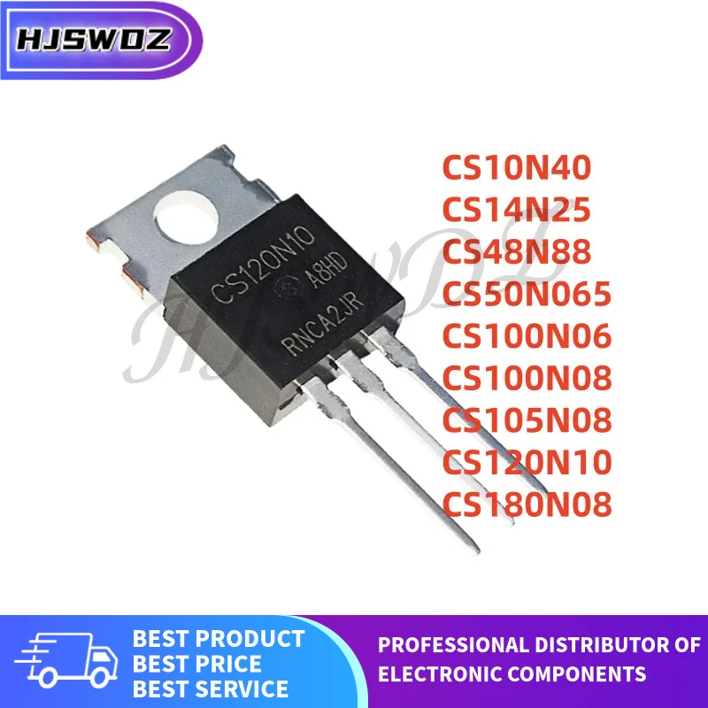 10pcs/lot New CS180N08 CS48N88 CS14N25 CS10N40 CS100N08 CS100N06 CS50N065 CS105N08 TO-220 MOSFET Transistor