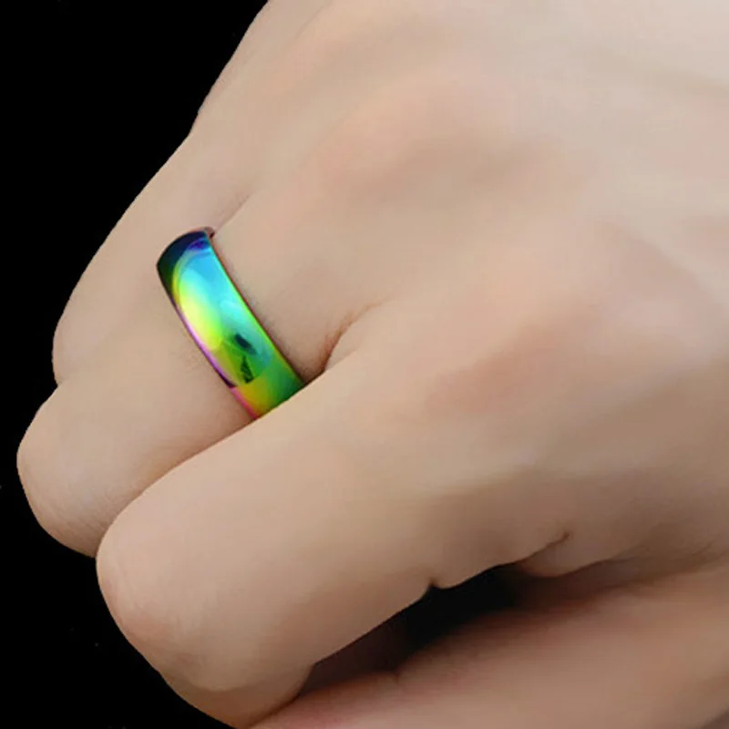 Mens Delle Donne Arcobaleno Colorato LGBT Pulsera Anello In Acciaio Inox Wedding Band Lebian & Gay Anelli di Goccia Commercio All'ingrosso di Trasporto