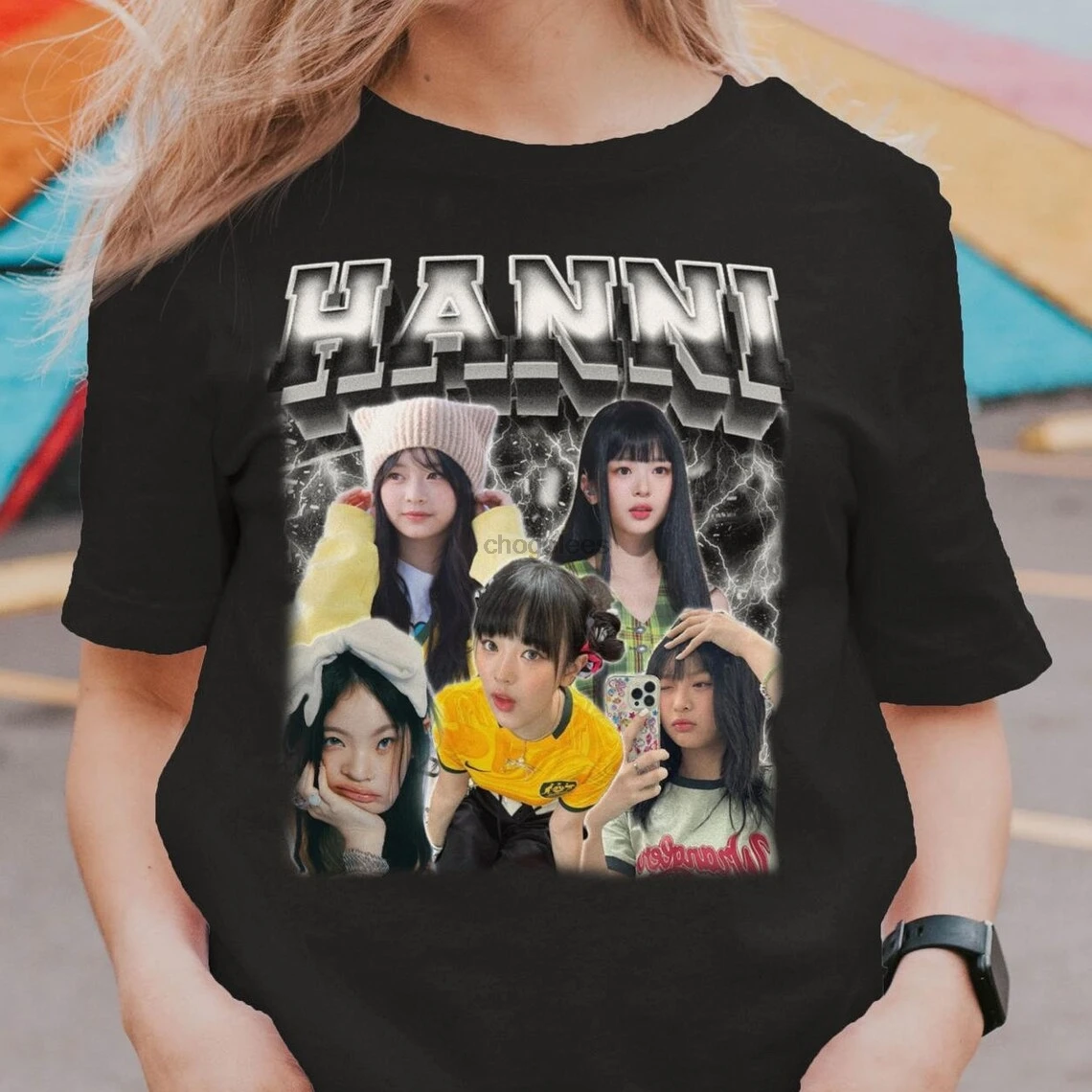 New Jeans Hanni Retro Bootleg T-shirt - Hanni (college theme) - Kpop Tshirt - Kpop Gift For her or him