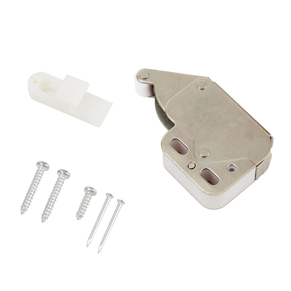 2 Sets Snap Lock With Screws SPRING LOADED MINI TIP CATCH Caravan/Boat Cupboard/Door Cabinet Latch Lock Camper Accessories