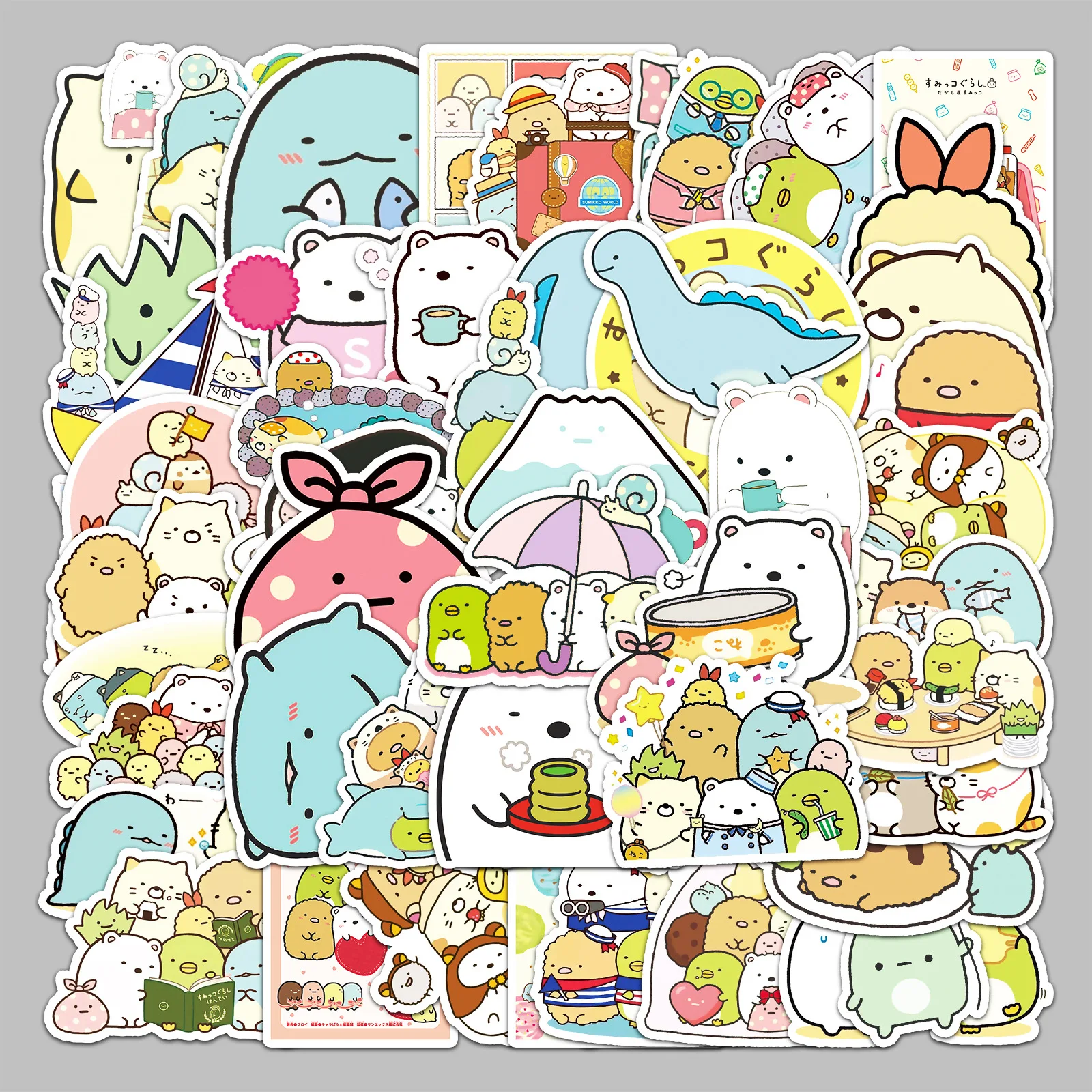 

50 шт. милых наклеек с животными для планировщика, креативные водонепроницаемые стикеры для скутера, компьютера, планшета, мультяшные украшения