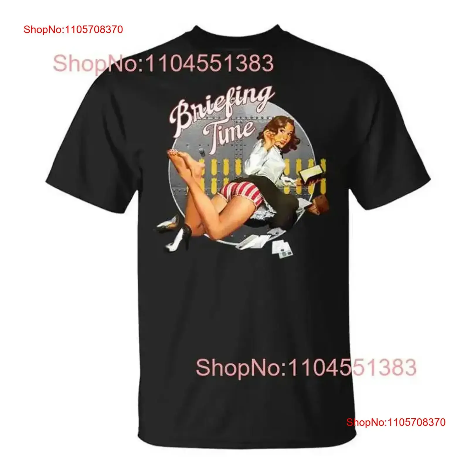 Briefing Time Classic Bomber Nose Art Style T Shirt Size S 5XL vintage Washed Casual Stretched Comfortable streetwear homme