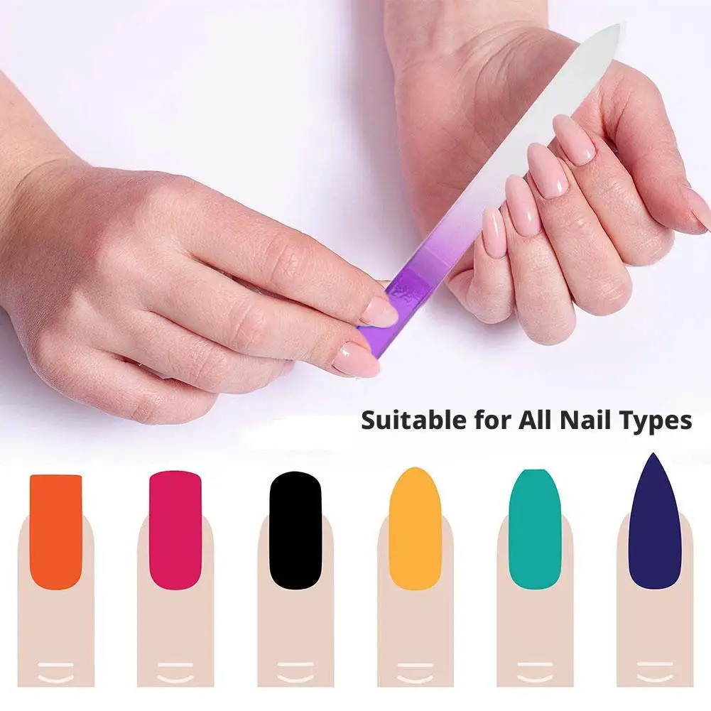 Glas-Nagelfeilen für Naturnägel Doppelseitige Polier-Kristallnagelfeile mit Etui Maniküre Salon Nagelpflege für Frauen Mädchen – Detail 11
