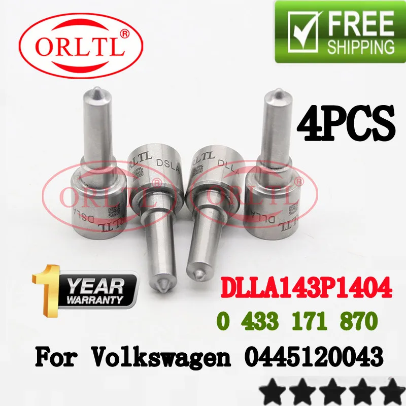 

4PCS /Lot 0445120043 DLLA143P1404 Diesel Fuel Injection Nozzle OEM 0 433 171 870 for Volkswagen 0 445 120 043