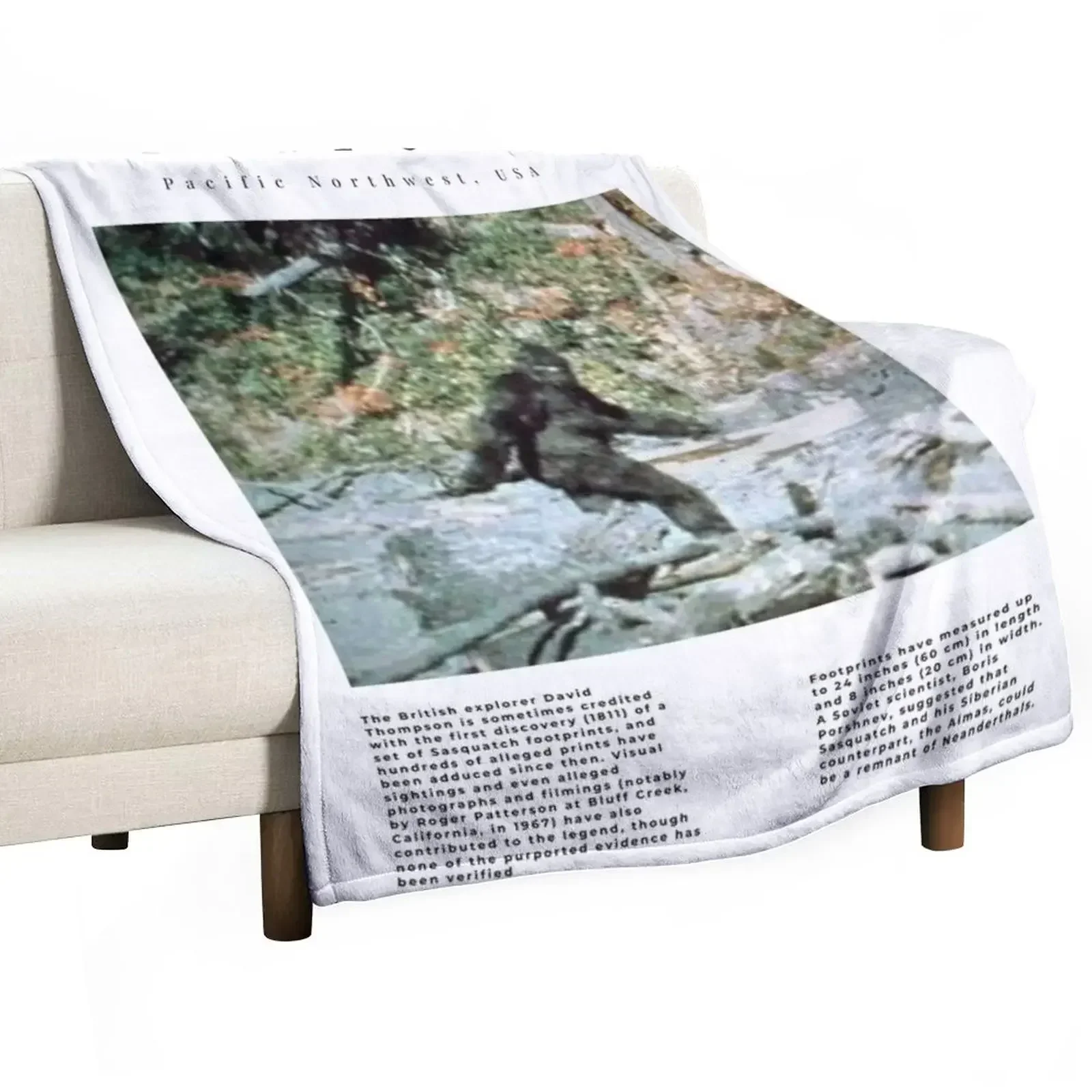 Minimalist Cryptids: Bigfoot Throw Blanket for babies Moving Blankets Sofas Of Decoration Blankets