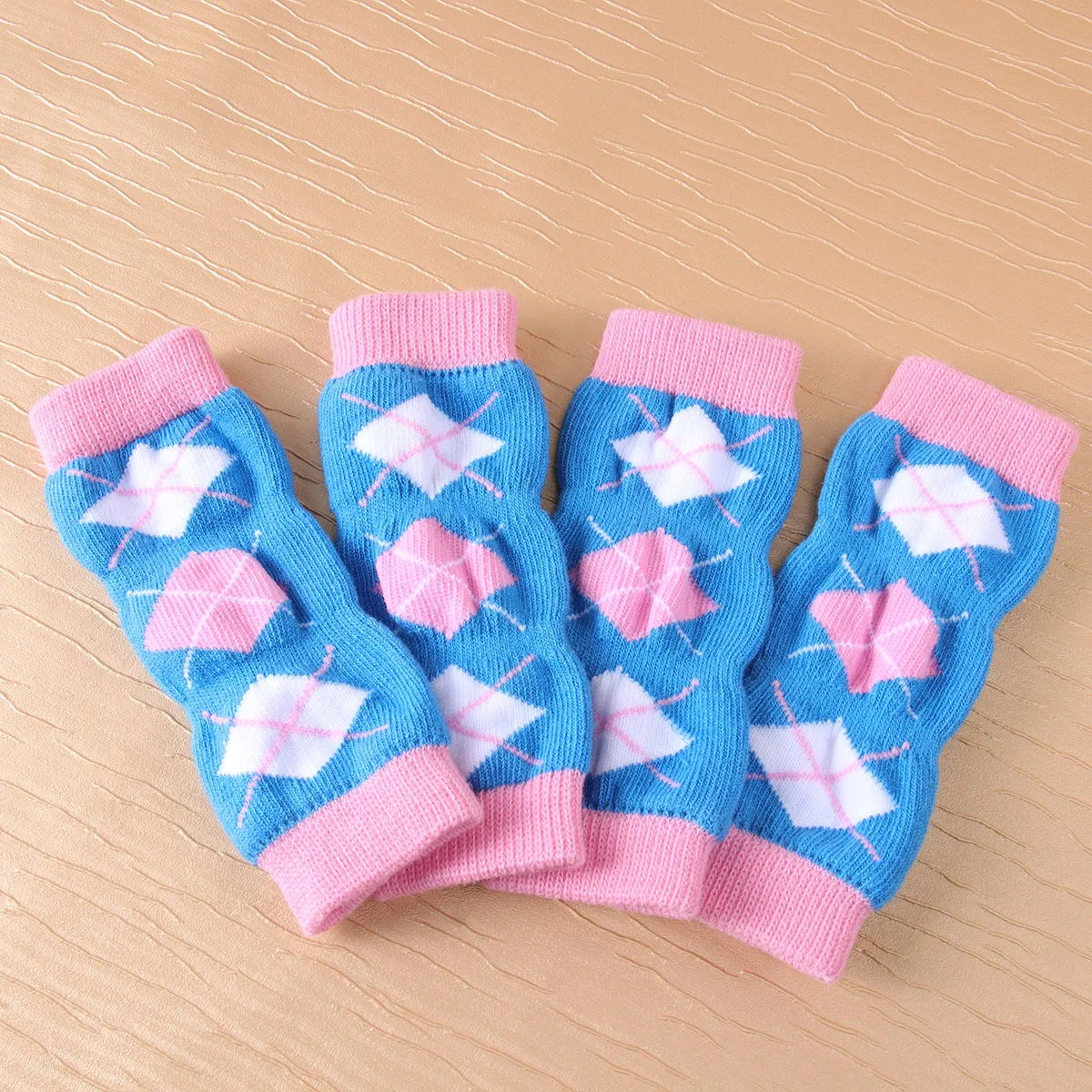 Puppy Booties Warm Knee Pad Dog Socks Dog Elbow Protector Dog Leg Cover Anti Urine Warm Knee Pad 4Pcs Knitted Pet Leg Warmers