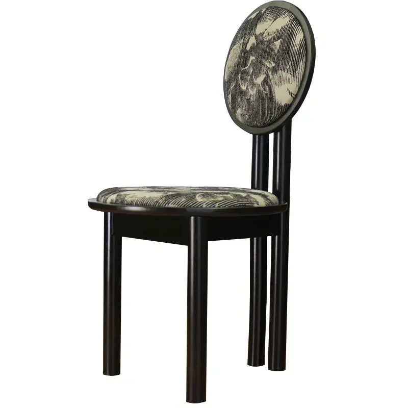 

Makeup chair, medieval solid wood dining table chair, French retro soft bag backrest, high-end dining chair