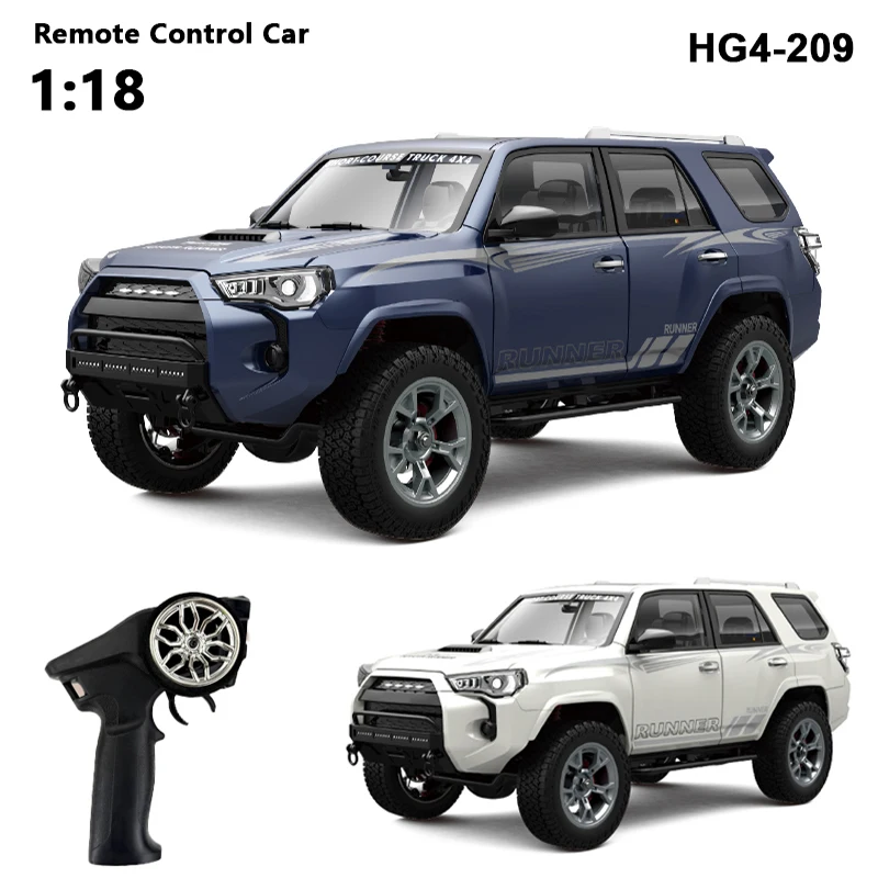 

1/18 RC Car 2.4G Remote Control Crawler 4WD Off-Road Climbing Alloy Simulation Model with LED Lights Vehicle Toys HG4-209