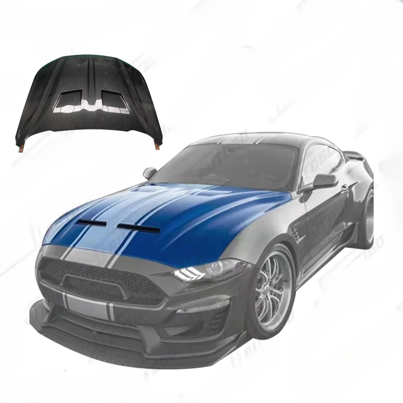 

2025 new Factory Hot Sale Upgrade Refit Shelby SuperSnake Hood Engine Cover for Ford Mustang 2.3L EcoBoost