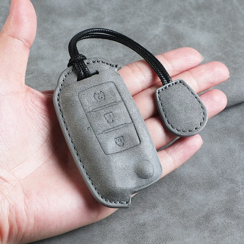 For BAIC WEVAN m35 M30  M20 HYOSOW S3 s3l20 M30S S6 S2 S5 Bispeed t5 Leather Key Cover Keychain Key Case Car Key rope Keyring