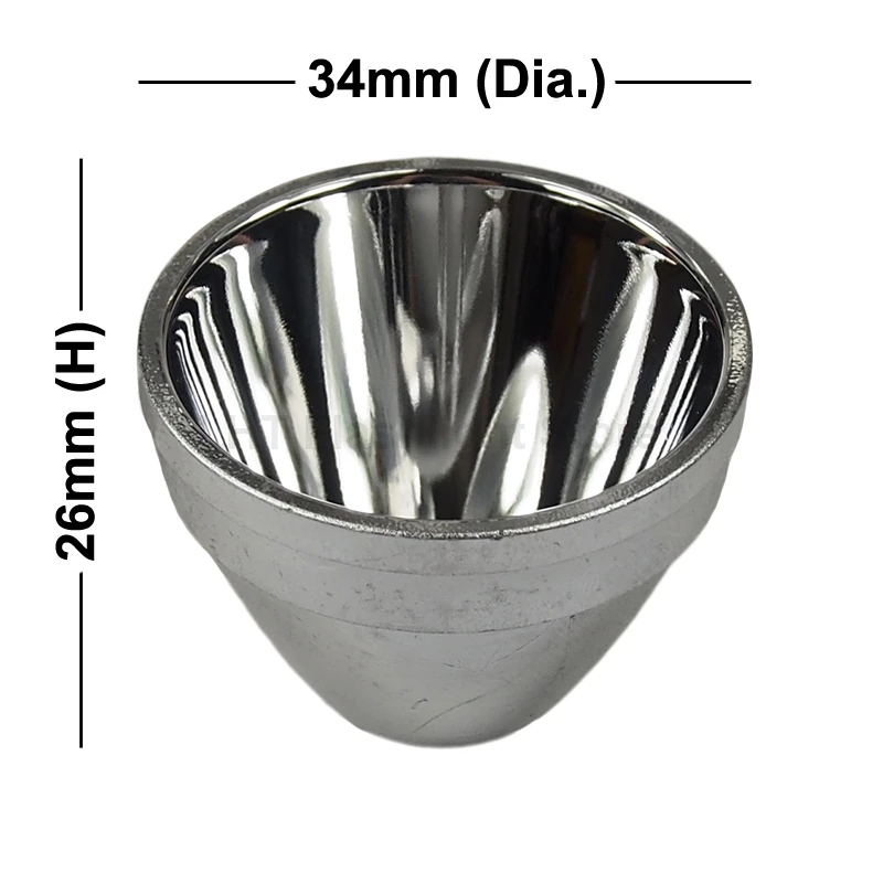 34mm (D) x 26mm (H) SMO Aluminum Reflector Lamp Cup