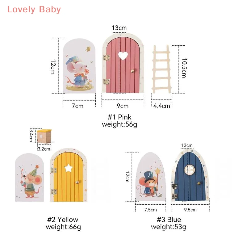 【BBS-7】1 Set Prachtige Karakterstickers Leuke Fantasiespel Houten Boog Te Openen Deur Speelgoed Cadeau Montessori Houten Fee Deur Kit
