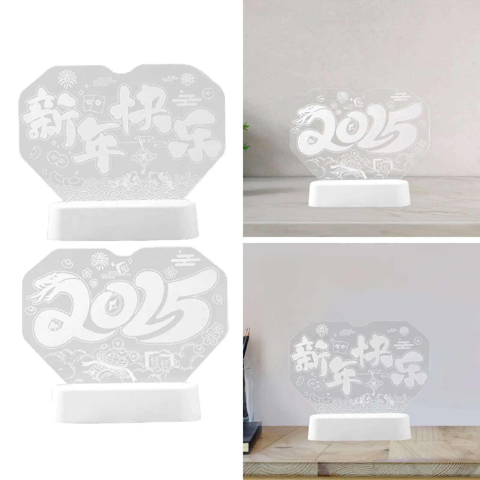 Acrylic Light Sign Ornament Colorful Night Light for Desktop Office Indoor