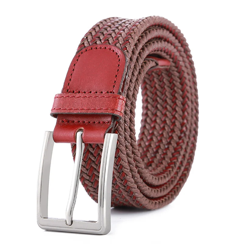 Western Leather Canvas Brided Men Belt Fashion Joker Woven No Holes Jeans Causal Pants Men Belt