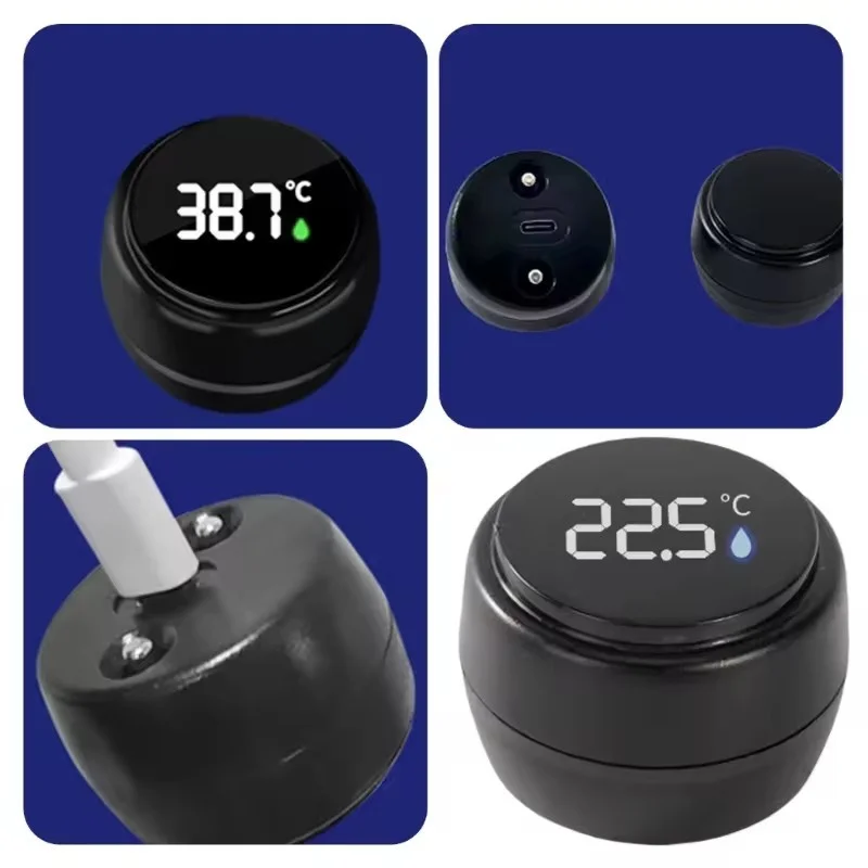 Termómetro de baño para bebé con pantalla LED HD, resultados instantáneos, lector Digital de temperatura del agua recargable, medidor de temperatura del agua redondo