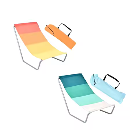 Foldable Beach Chair Lightweight Reclining Camping Chair with Carry Bag Outdoor recliner for Travel Picnic Deck Pool Garden