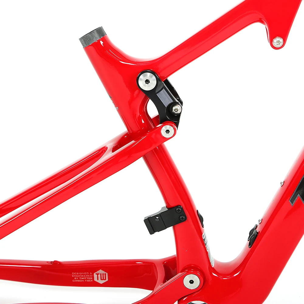 TWITTER-Full Suspension Carbon Fiber Mountain Bike Frame Barrel Pumping, Hydraulic Disc Brake, AM Class, 27.5 \