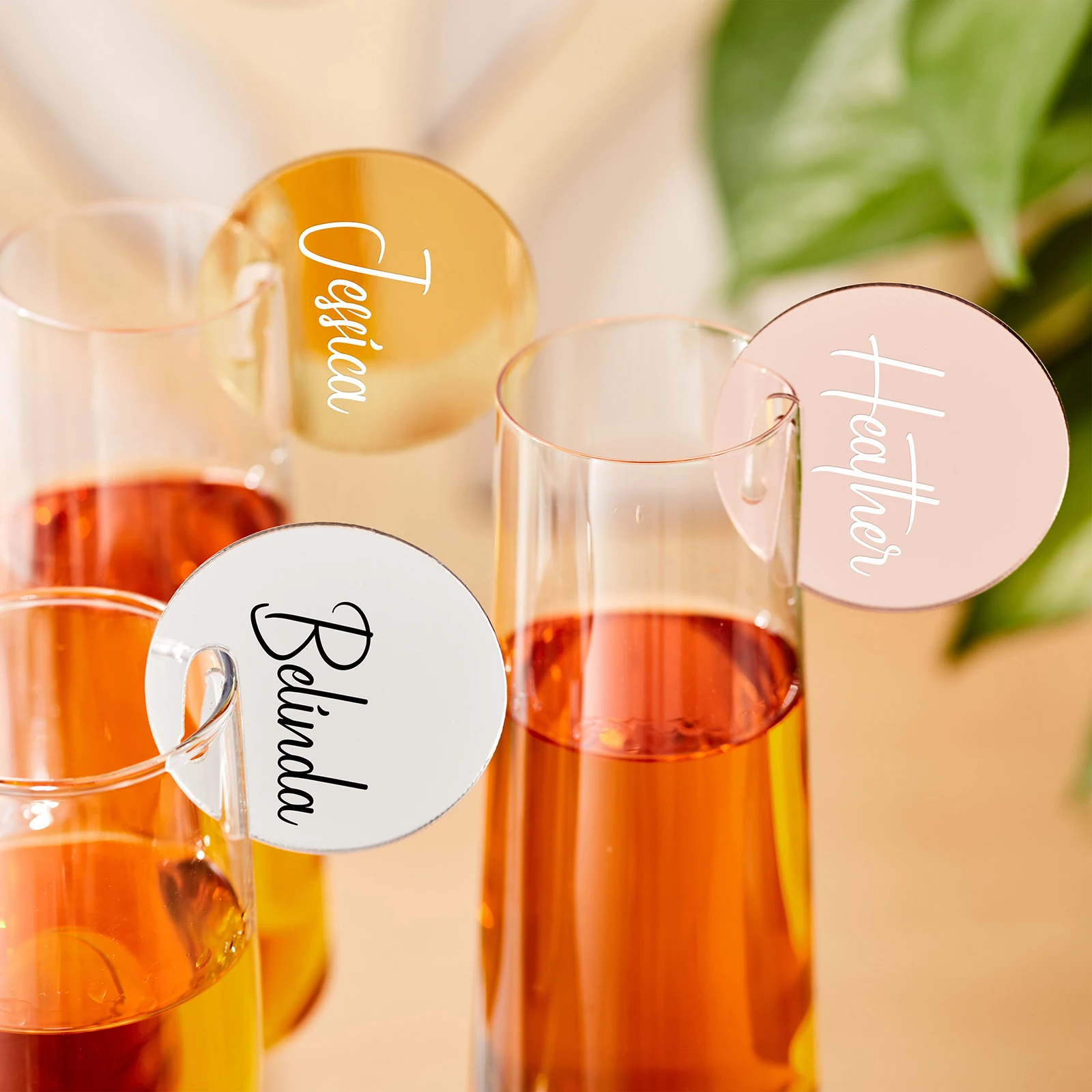 Blank Heart Acrylic Wine Glass Charms Drink Tag Champagne Charm Cocktail Tags Wedding Place Names for Wedding Tag Drink Markers