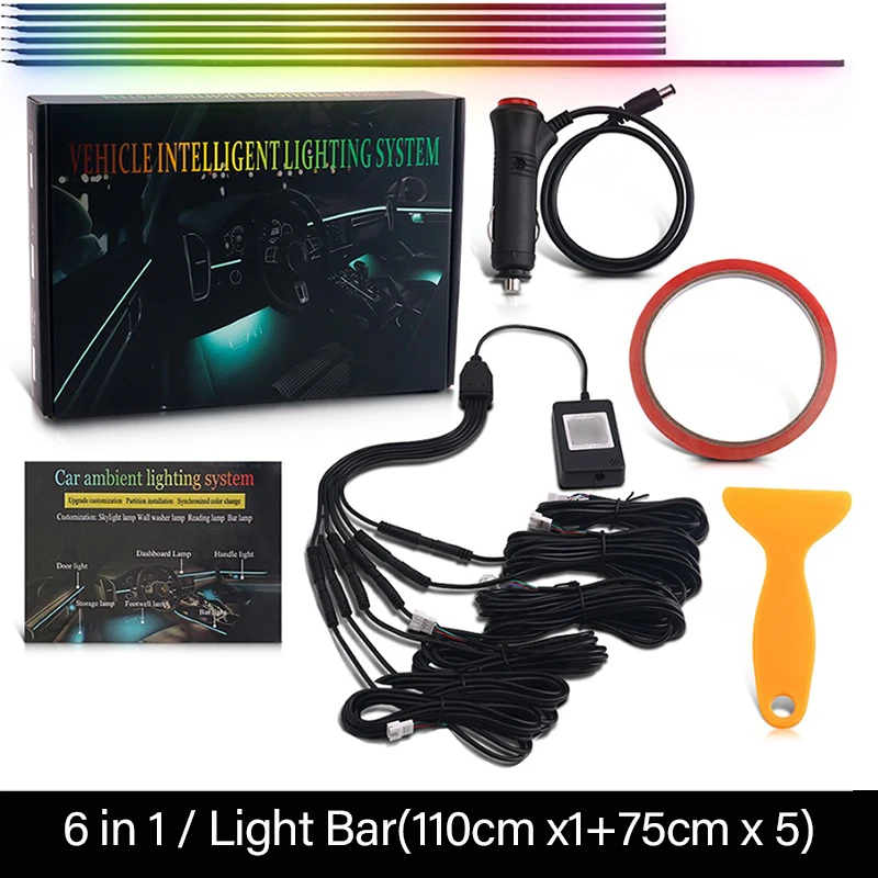 18 in 1 64 カラー RGB シンフォニー車のアンビエントライトインテリア