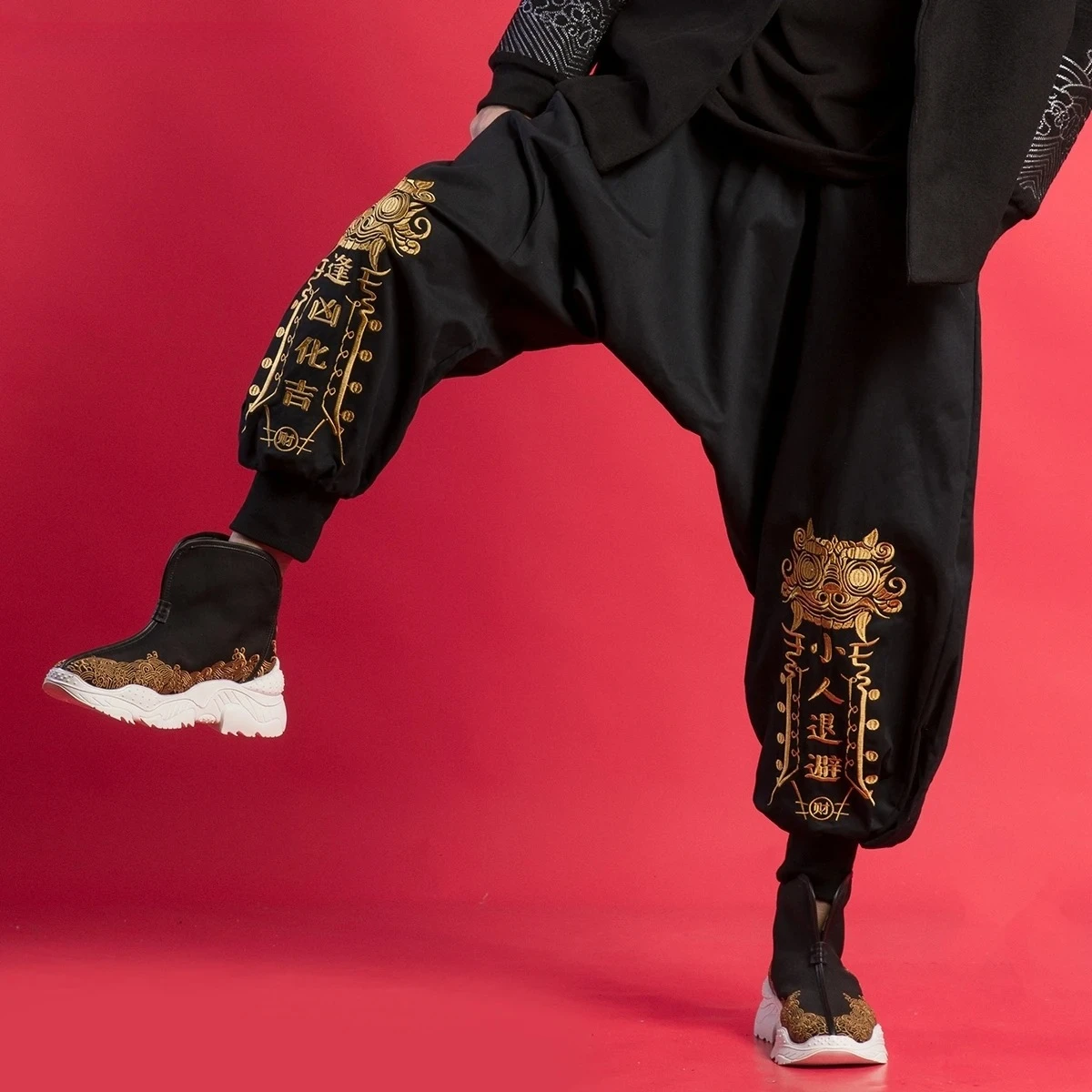 2023 Shaolin Monk Kung Fu Martial Arts Pants Wushu Bloomers Buddha Buddhist Zen Lay Meditation Trousers Kung Fu Running Pants