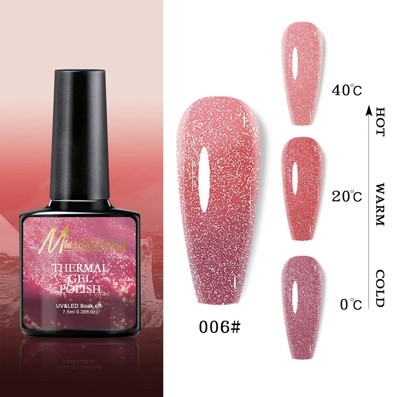 Esmalte de uñas de Gel térmico brillante, 3 capas de temperatura, cambio de Color, barniz semipermanente, herramientas de Gel para decoración de uñas Uv