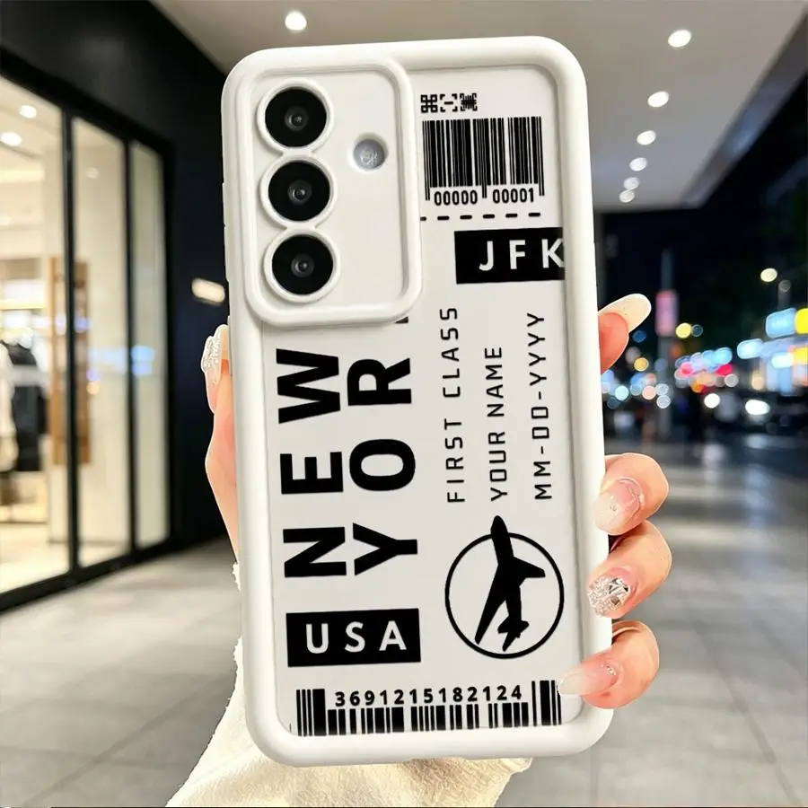 Ticket Print Case for Samsung Galaxy S26 S25 Note 20 Ultra S20 FE S22 Plus S23 S24 ultra S21 Phone Cover