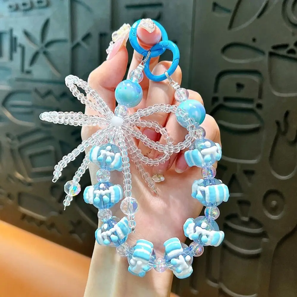 

Anti-lost Bow String Bead Mobile Phone Chain Beaded Bag Charms Bow Phone Case Lanyard Y2K Jewelry