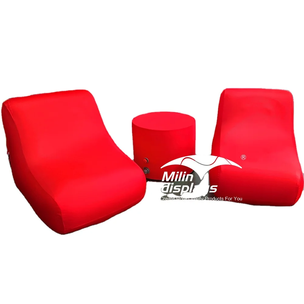 

Portable Inflatable Table With Chairs TPU Air Sofa Custom Printing Inflatable Cushion Seat