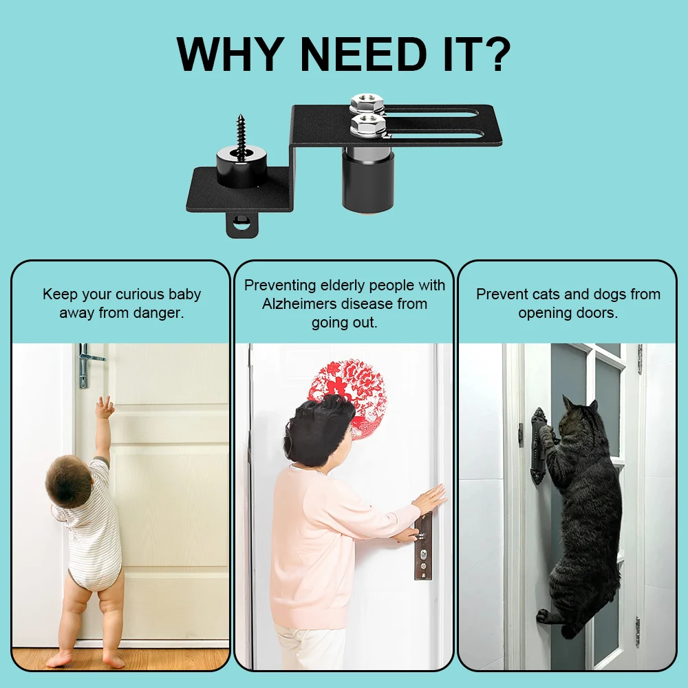

1Pack Adjustable Child Proof Door Top Lock - Anti - Pinch & Pet Proof