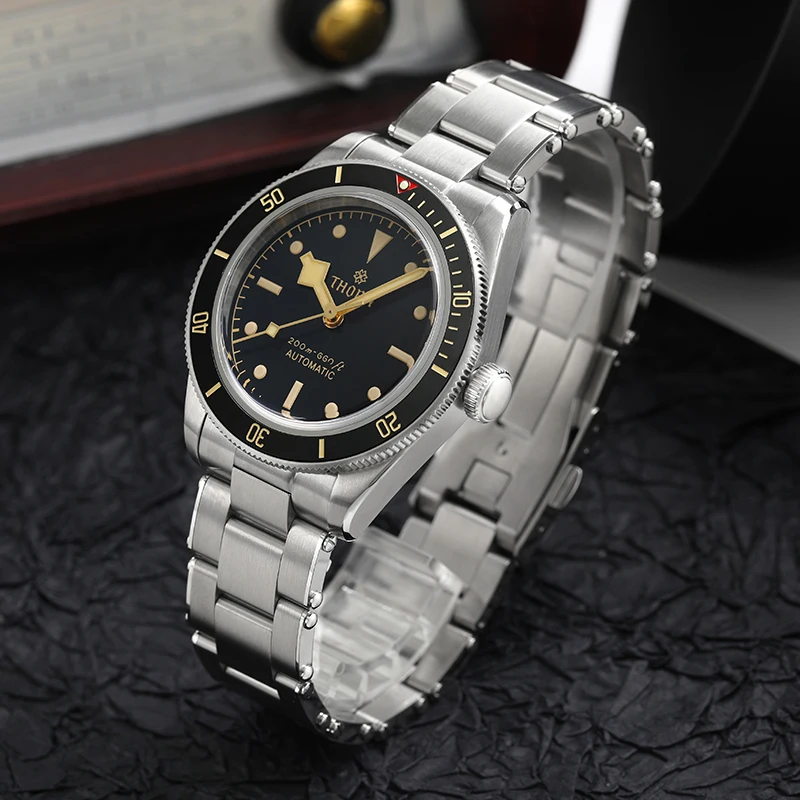 THORN BB58 Watch 39mm Luxury Men Dive Watch Automatic Mechanical Sapphire Crystal 200m Waterproof C3 Luminous NH35 Vintage Watch