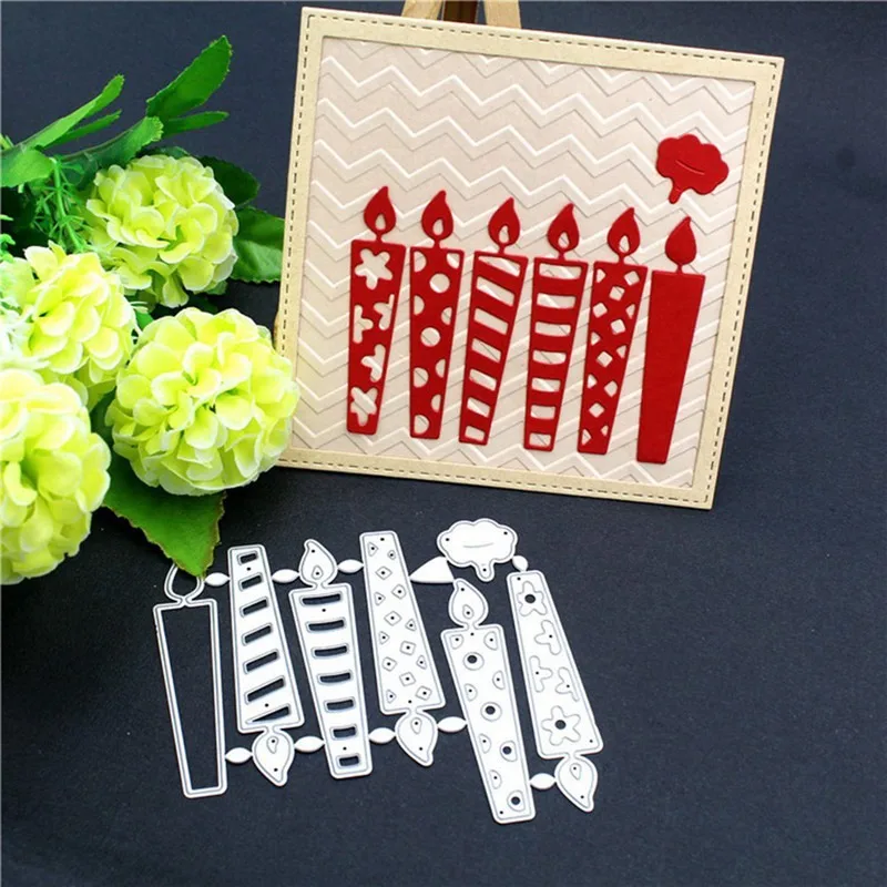 Geburtstag Kerze Etikett Metall Schneidwerk zeuge Scrap booking Briefmarken Handwerk Prägung Matrize Schablone Vorlage