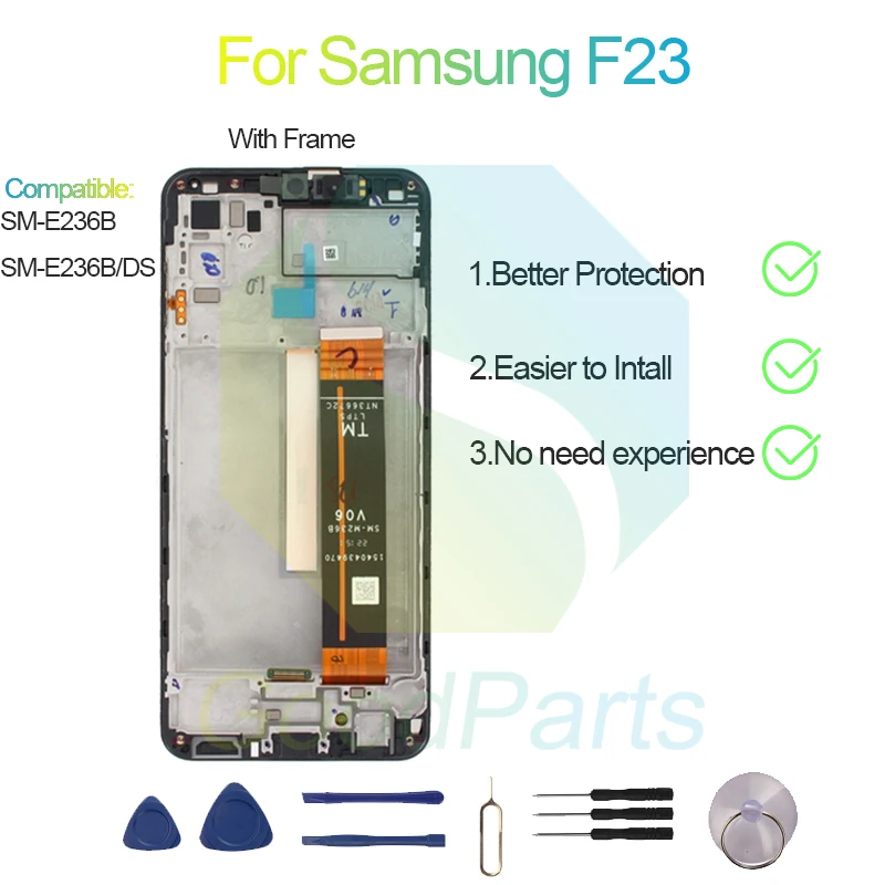 For Samsung F23 LCD Display Screen 6.6“ SM-E236B, SM-E236B/DS F23 Touch Digitizer Assembly Replacement
