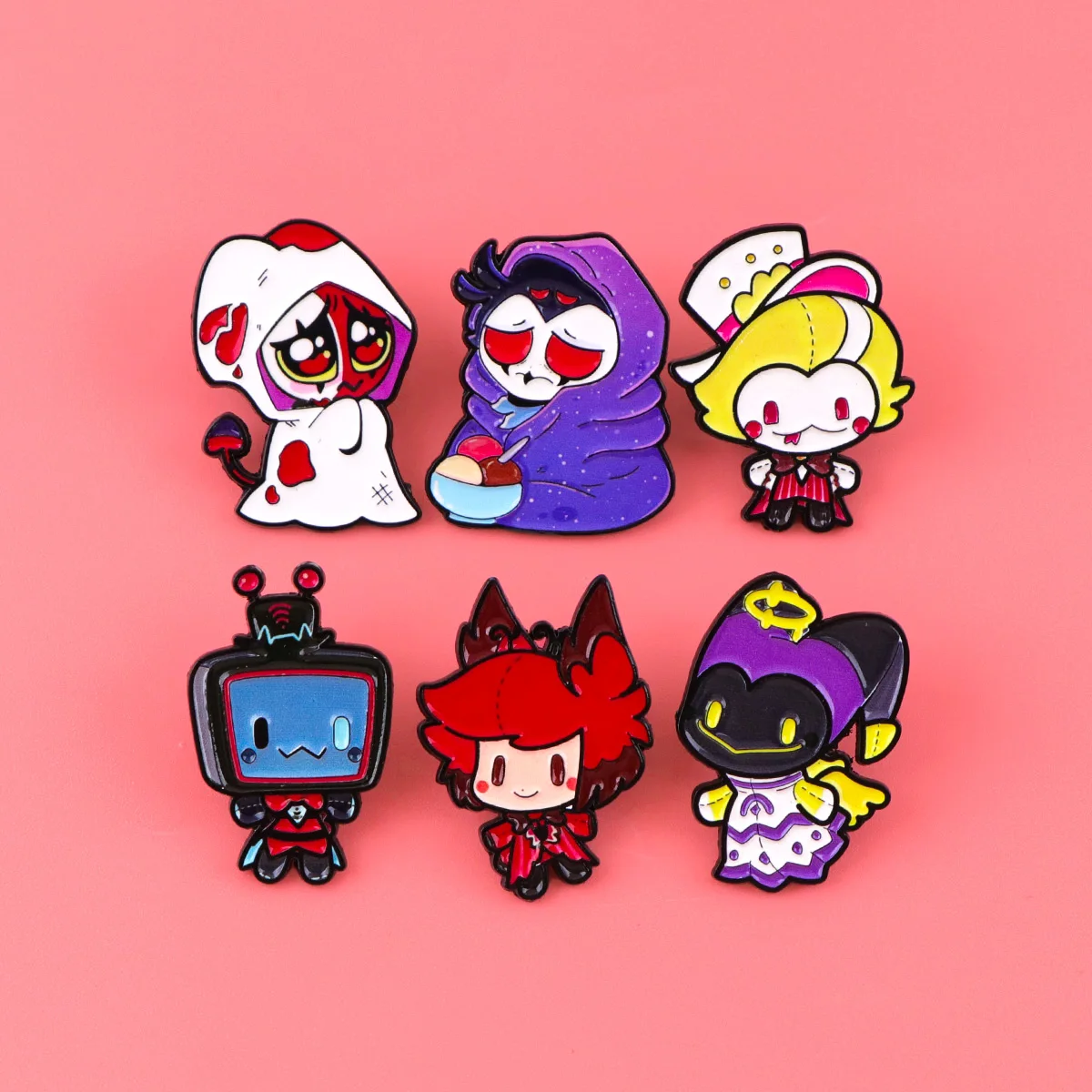 Cute Devils Enamel Pin Cartoon Figures Badges for Backpack Women Brooches Hat Lapel Pins Cosplay Accessories Kids Gifts Toys view 6