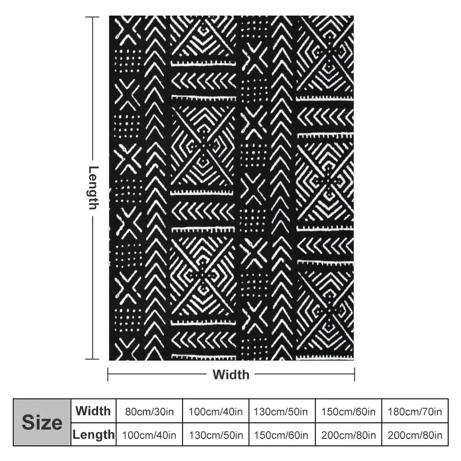 Line Mud Cloth // Black Throw Blanket Decorative Sofa Summer decorative Plush Blankets