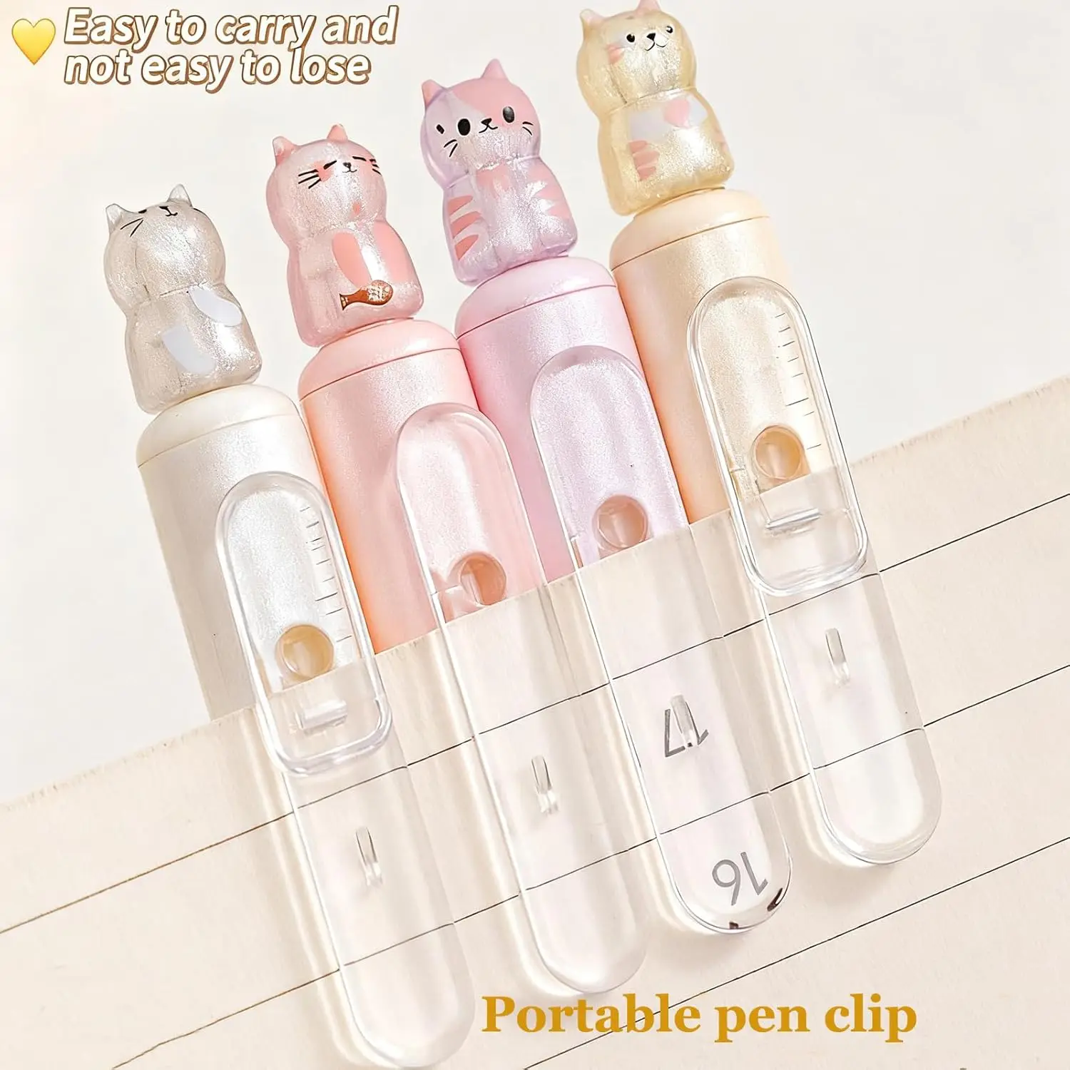 8 Pack Cute Cat Gel Pens Black Ink 0.5mm Fine Point | Retractable Kawaii Kitty Pens Shiny Aesthetic Rollerball Pens for Cat Love